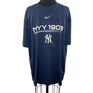 NIKE New York Yankees Navy Blue Tee Top Short Sleeves Crew DriFit Size XL